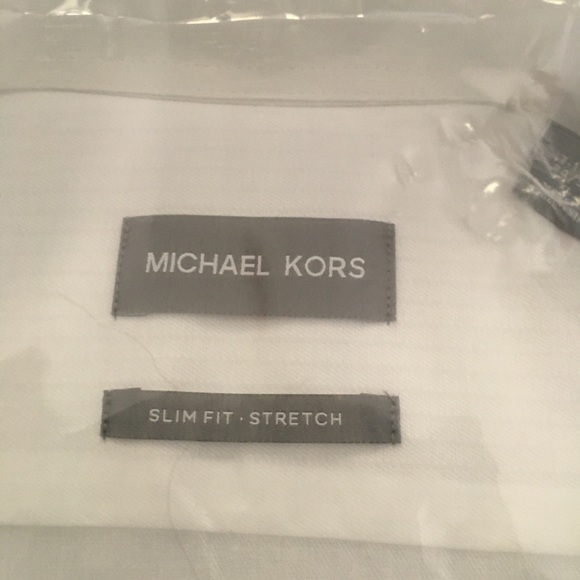 NWT-MICHAEL KORS-White Slim Fit X-Lg Shirt - Picture 5 of 6